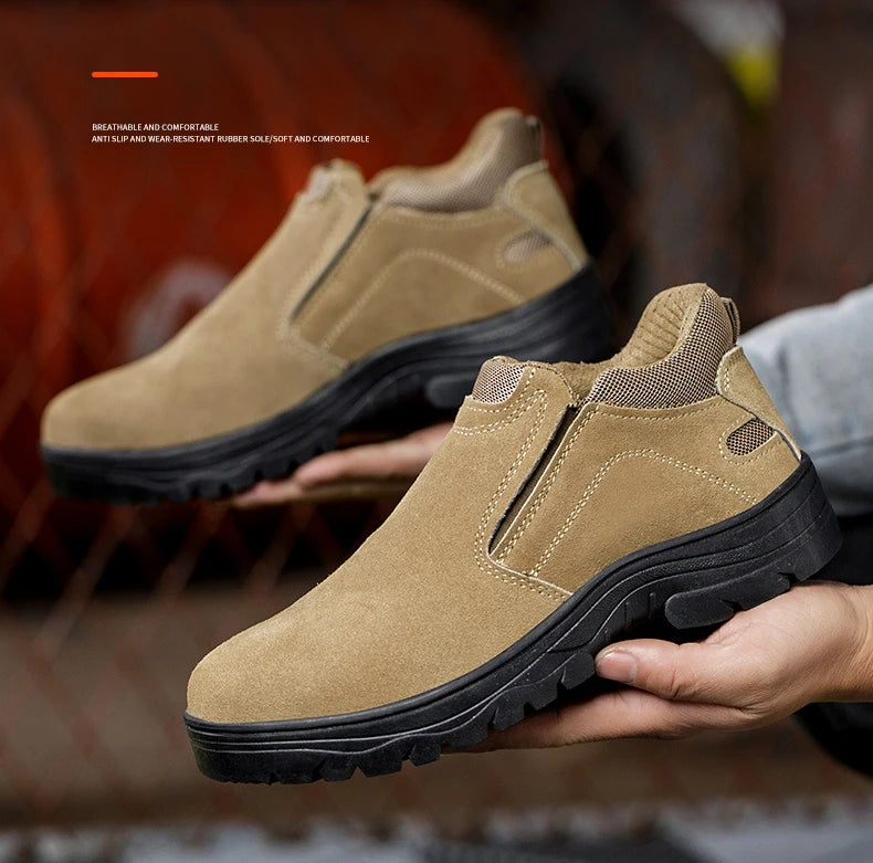 NYWOOH Men Anti Puncture Work Sneakers Breathable Safety Boots Male Soft Sole Wear Resistant Shoes Non-slip Protective Footwear