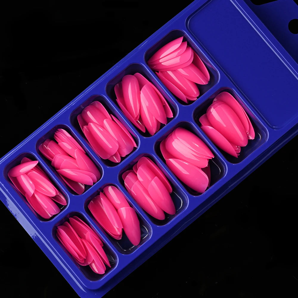 120/100Pcs Almond Full Cover Press On Nails أظافر لاصقة كاملة بتصميم لوزي – 100/120 قطعة
