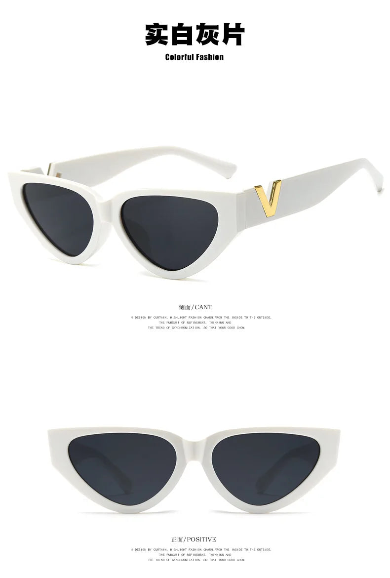 Vintage Small Cat Eye Sunglasses – Unisex Retro UV400 Shades
