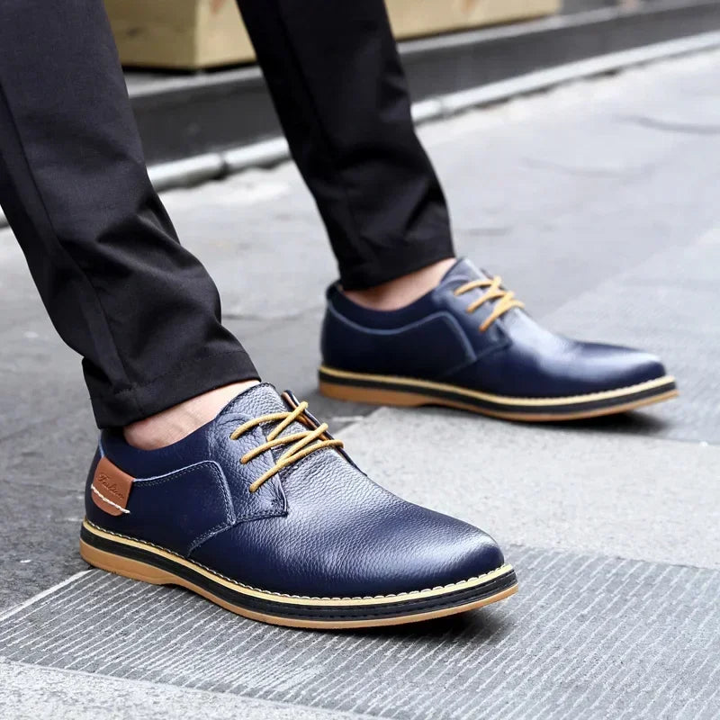 Men’s Genuine Leather Oxford Shoes – Casual Lace-Up Cow Leather (Zapatos Hombre)