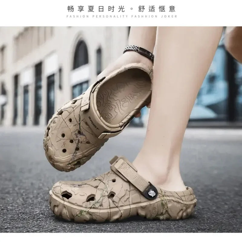 Summer Men's Clogs Sandals Man Home Garden Shoes Comfortable Men Slippers Non-Slip Soft Bottom Flip Flop Sandals Big Size 46 47