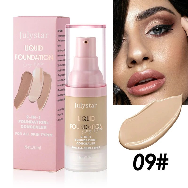 High Coverage Liquid Foundation Tint Oil Control Face Brighten Natural Concealer Waterproof BB Cream Makeup Korean Base Cosmetic