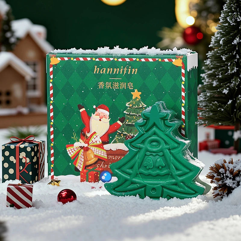 Christmas Tree Shaped Handmade Essential Oil Soap 30g Natural Avocado Extract Facial And Body Cleansing Bath Soap Christmas Gift