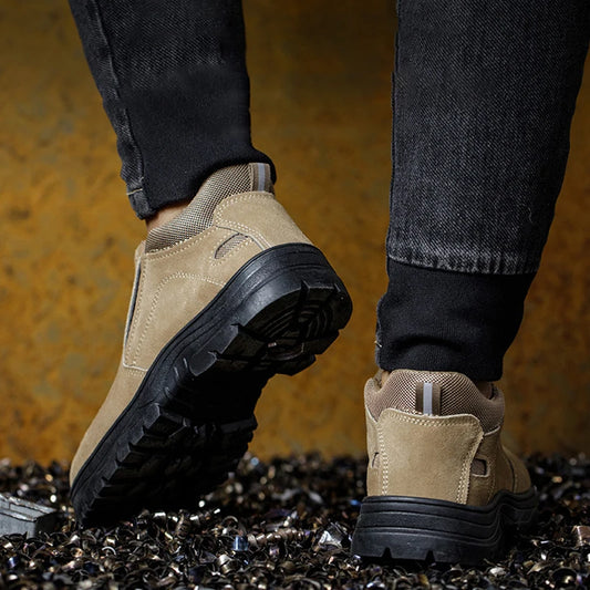 NYWOOH Men Anti Puncture Work Sneakers Breathable Safety Boots Male Soft Sole Wear Resistant Shoes Non-slip Protective Footwear