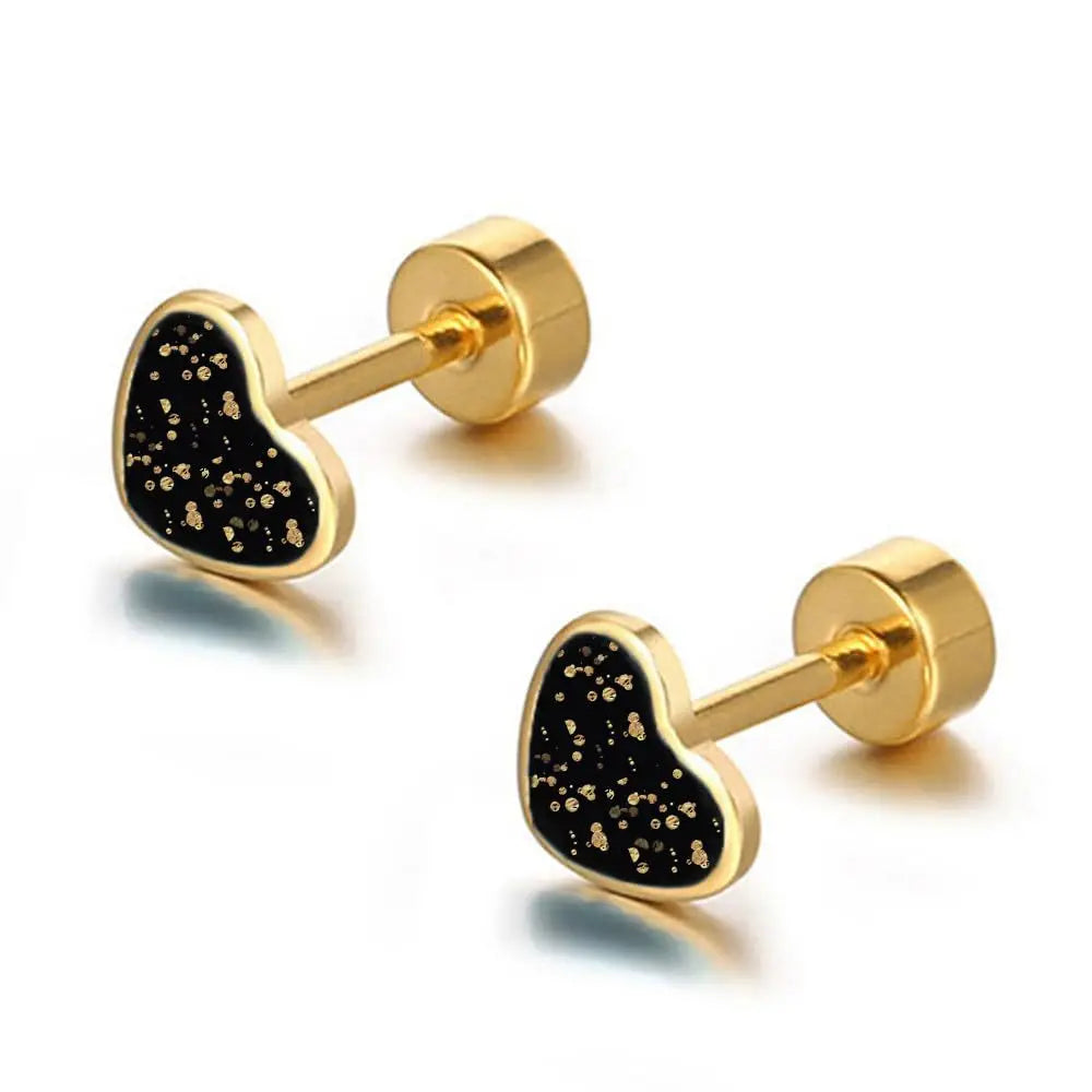 ZAKOL Titanium Heart Love Stud Earrings for Women Girls 14k Gold Plated Hypoallergenic Cute Cartilage Tragus Ear Accessories