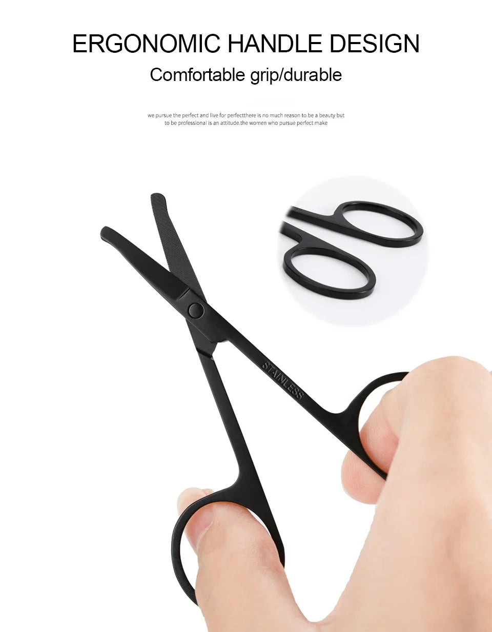 Stainless Scissor Beauty Nose Hair Trimmer Scissors Eyebrow with Sharp Head Steel Round Safety Scissors Eyebrow Makeup