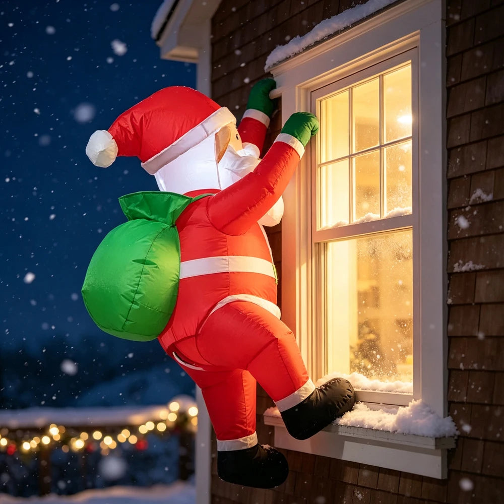 1pcChristmas Decorations Inflatable Santa Claus Climbing Wall Toys Home Yard Ornaments Decor Christmas Supplies Fest