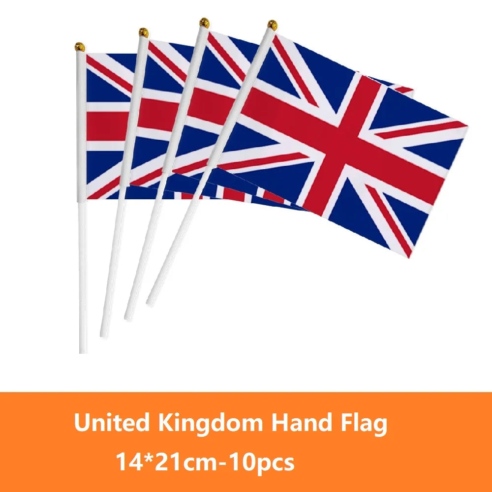 European Country Hand Waving Flags - أعلام أوروبية يدوية للتشجيع والاحتفالات