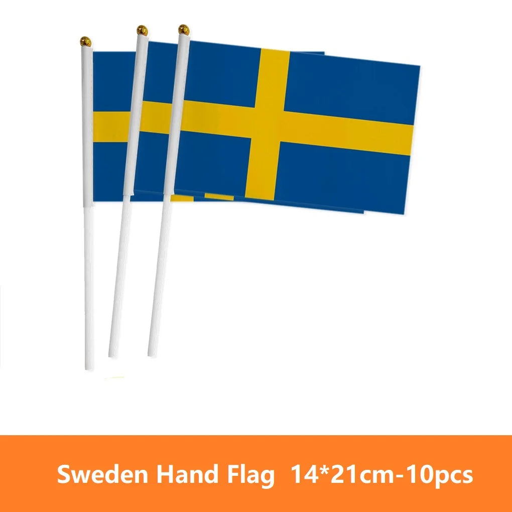 European Country Hand Waving Flags - أعلام أوروبية يدوية للتشجيع والاحتفالات