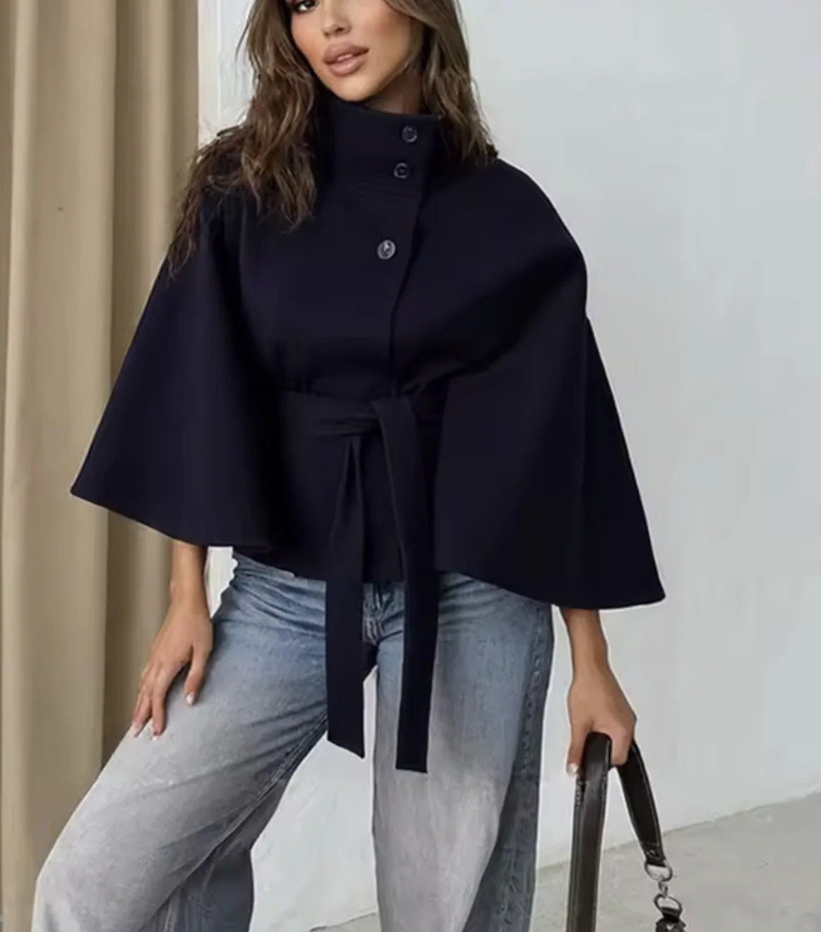 Elegant Women's Woolen Coat Zipper Long Sleeve Blazer Thick Warm Office Lady Tops 2026 Autumn Winter Fashion Short Streetwear