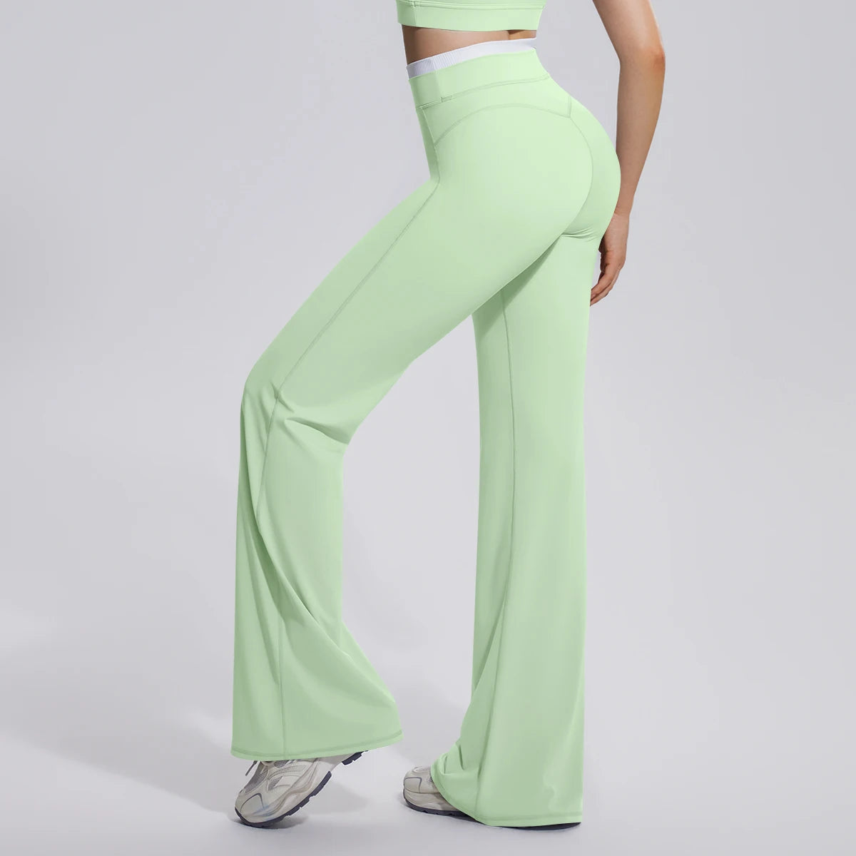 Rooftrellen Summer Woman Loose Breathable Yoga Wide Leg Pants Gym Running Quick Drying Yoga Pants High Stretch Bell-bottoms