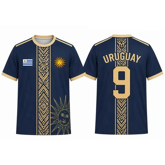 Uruguay Flag Pattern Soccer T Shirt 3D Printed Breathable Quick Dry Family Style for Kids Adults Outdoor Training Sports Fitness