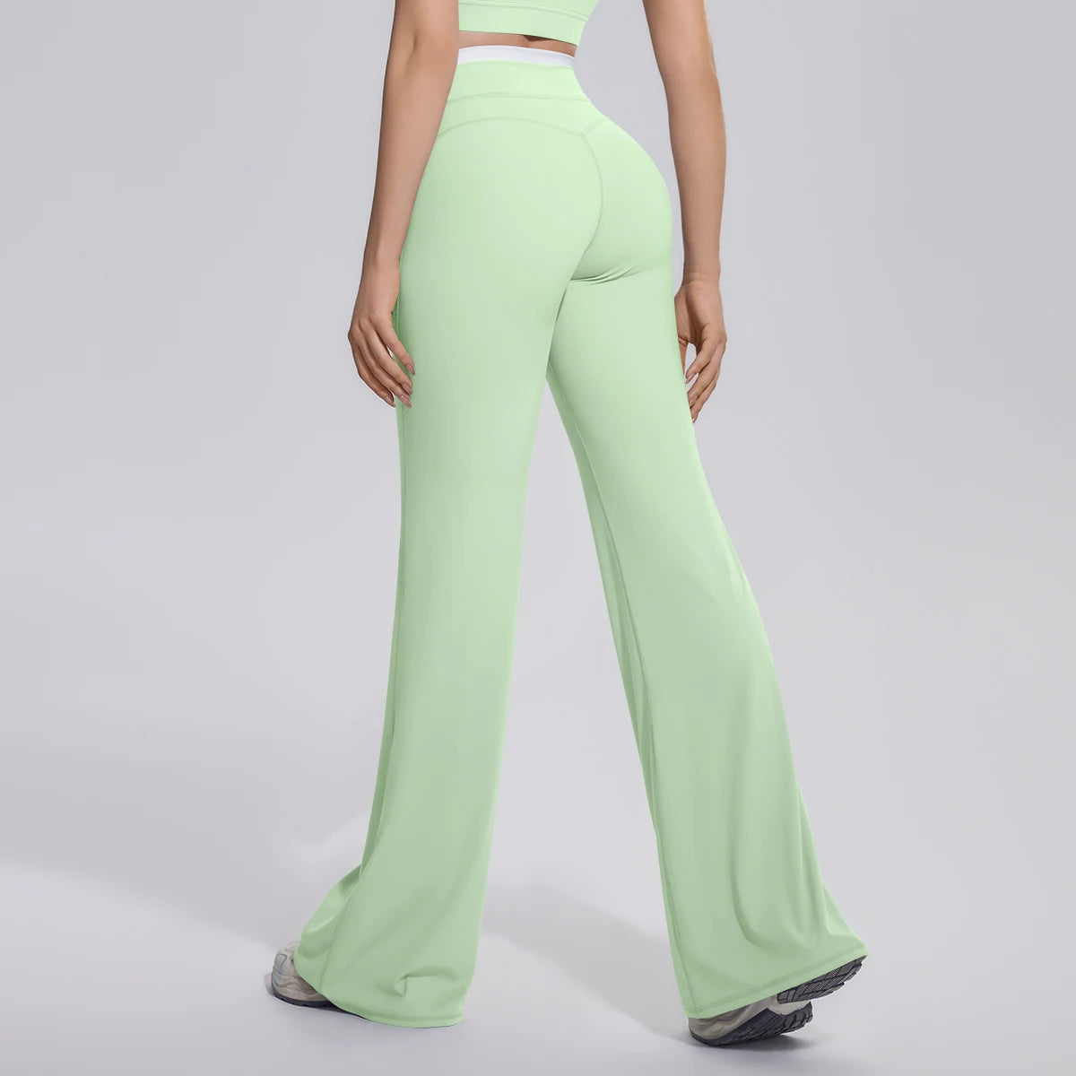 Rooftrellen Summer Woman Loose Breathable Yoga Wide Leg Pants Gym Running Quick Drying Yoga Pants High Stretch Bell-bottoms