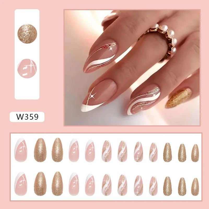 Leopard Print Pink Gradient Press-On Nails – 24PCS