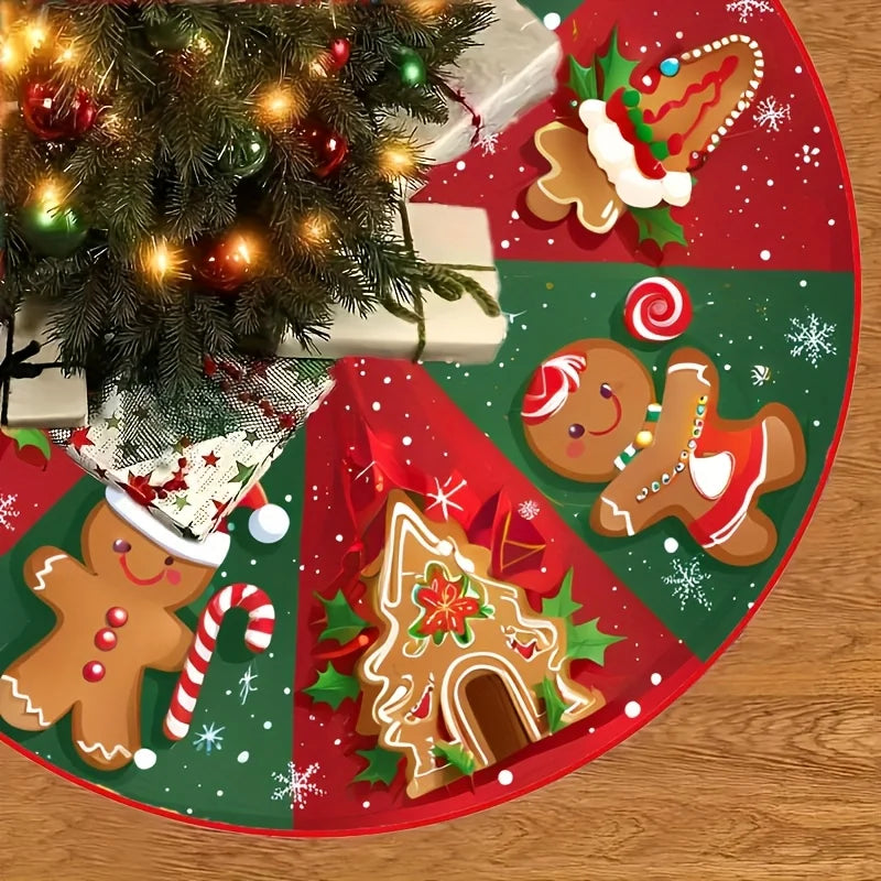 Christmas Gingerbread Man Christmas Tree Dress Suitable for Family Holiday Decoration.It Is a Must-Have Tree Dress for Christmas