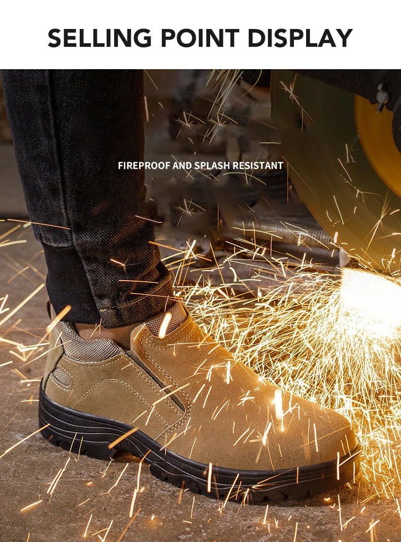 NYWOOH Men Anti Puncture Work Sneakers Breathable Safety Boots Male Soft Sole Wear Resistant Shoes Non-slip Protective Footwear
