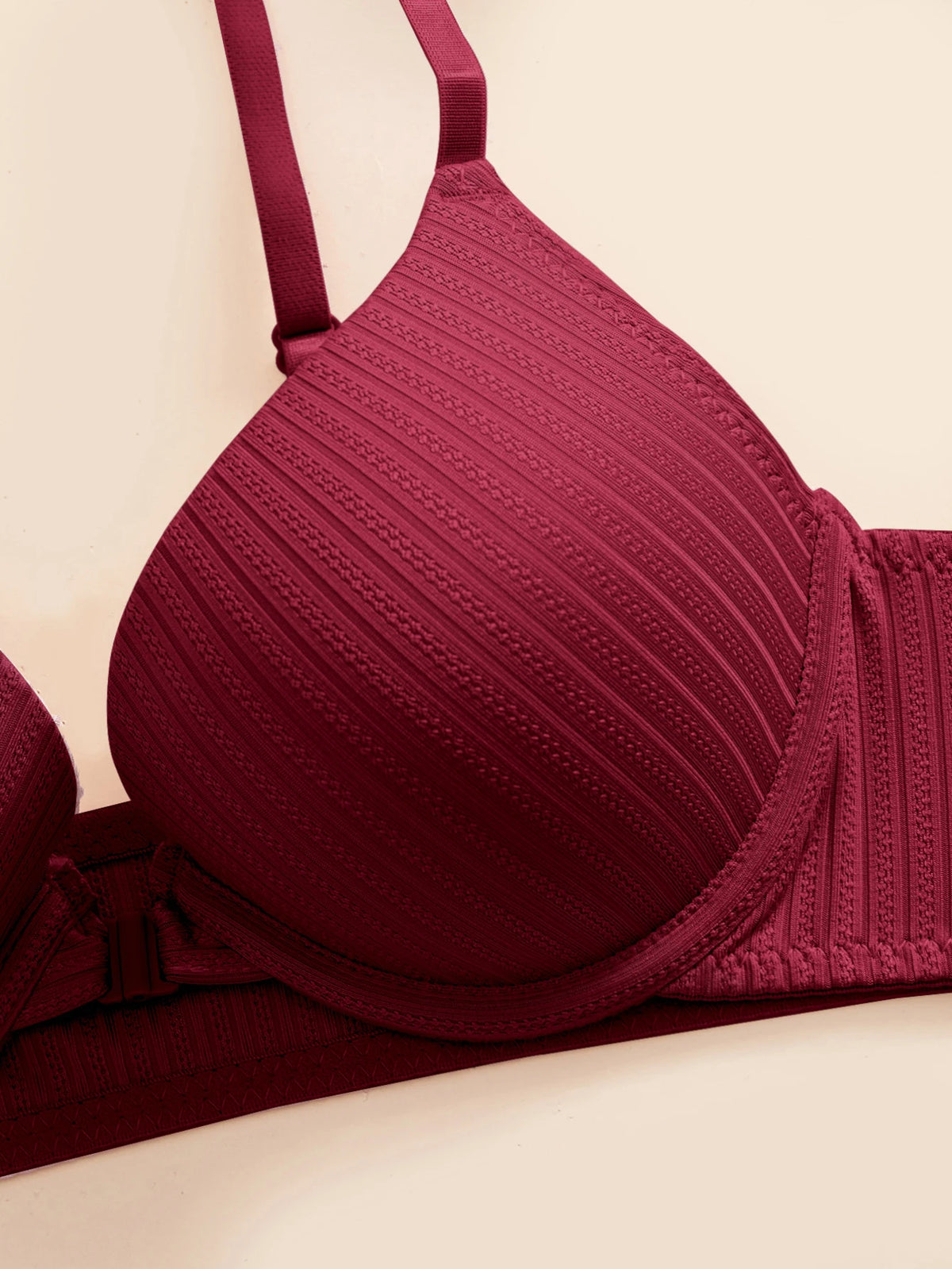 1 3 5Pcs Everyday Solid Women Bra Front Closure Push up Sexy Bras Ribbed Unlined Sweet Women's Underwear
