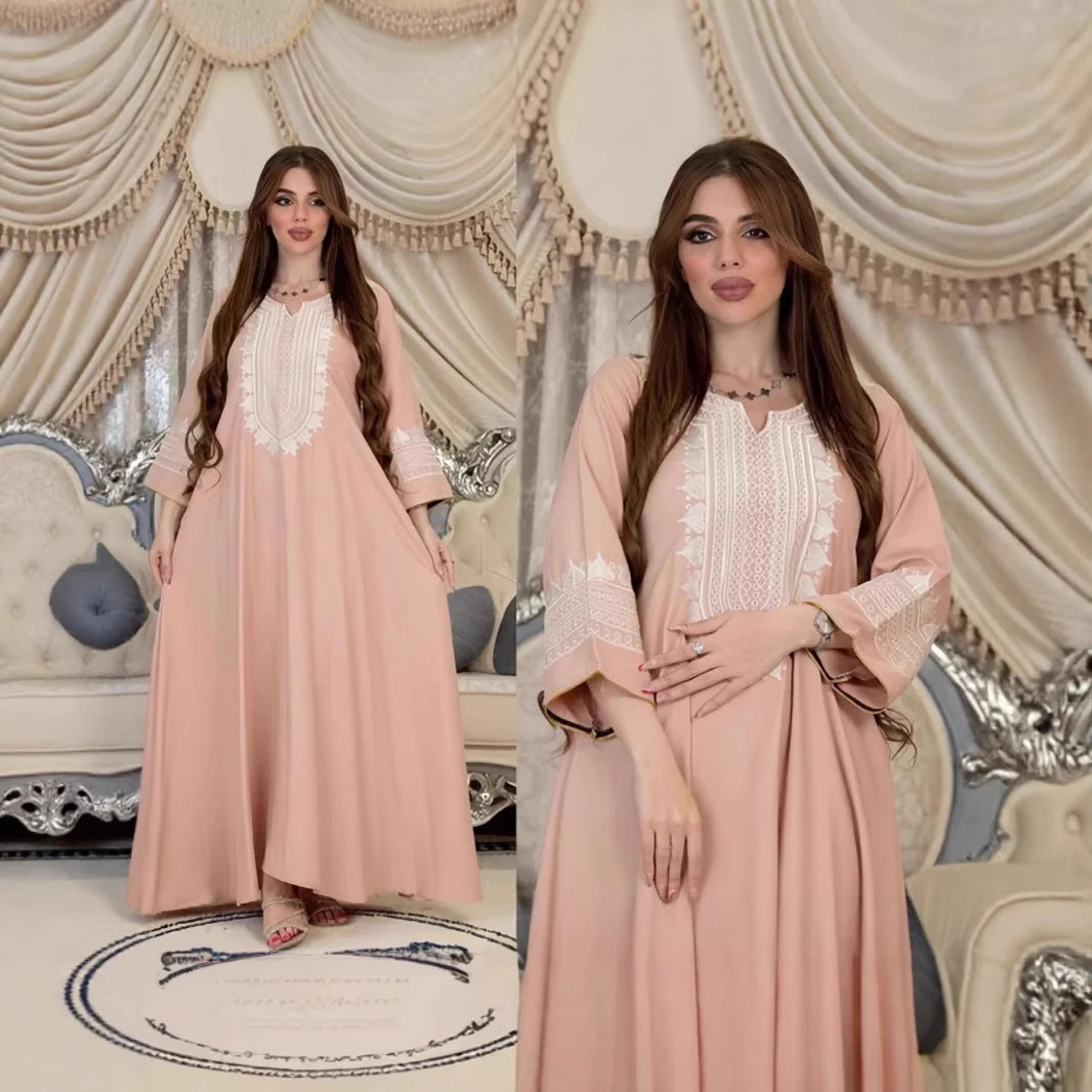 New arrival elegant Women's Dress MT064 Embroidered Long Robe for spring season, Ramadan, Eid celebrations