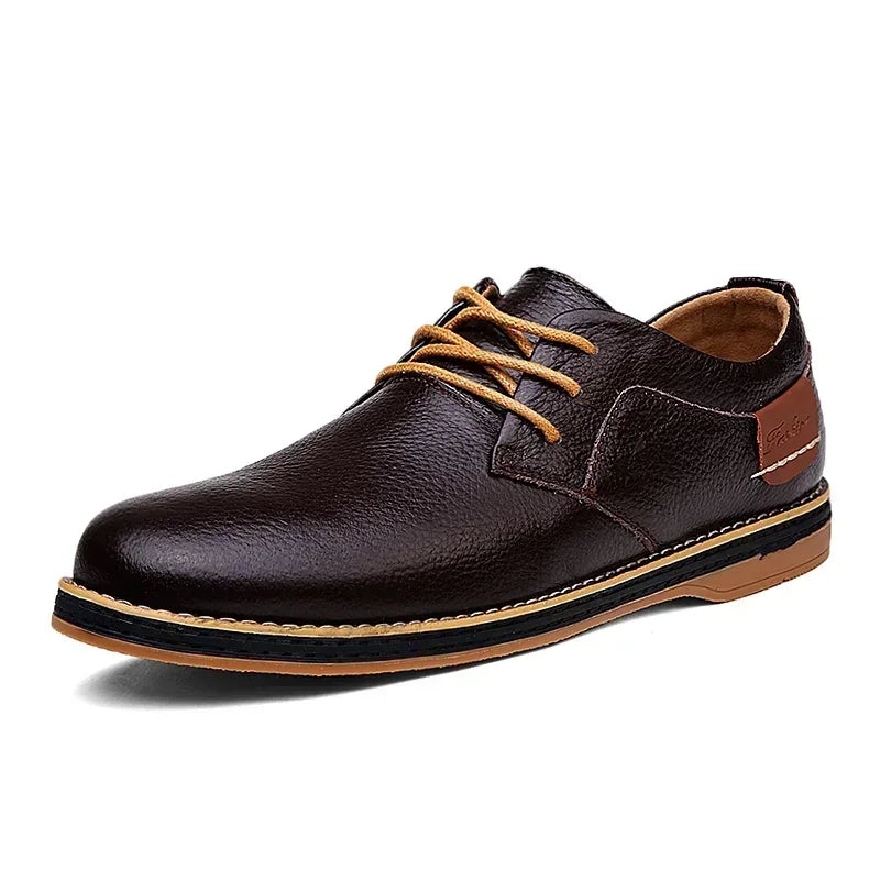 Men’s Genuine Leather Oxford Shoes – Casual Lace-Up Cow Leather (Zapatos Hombre)