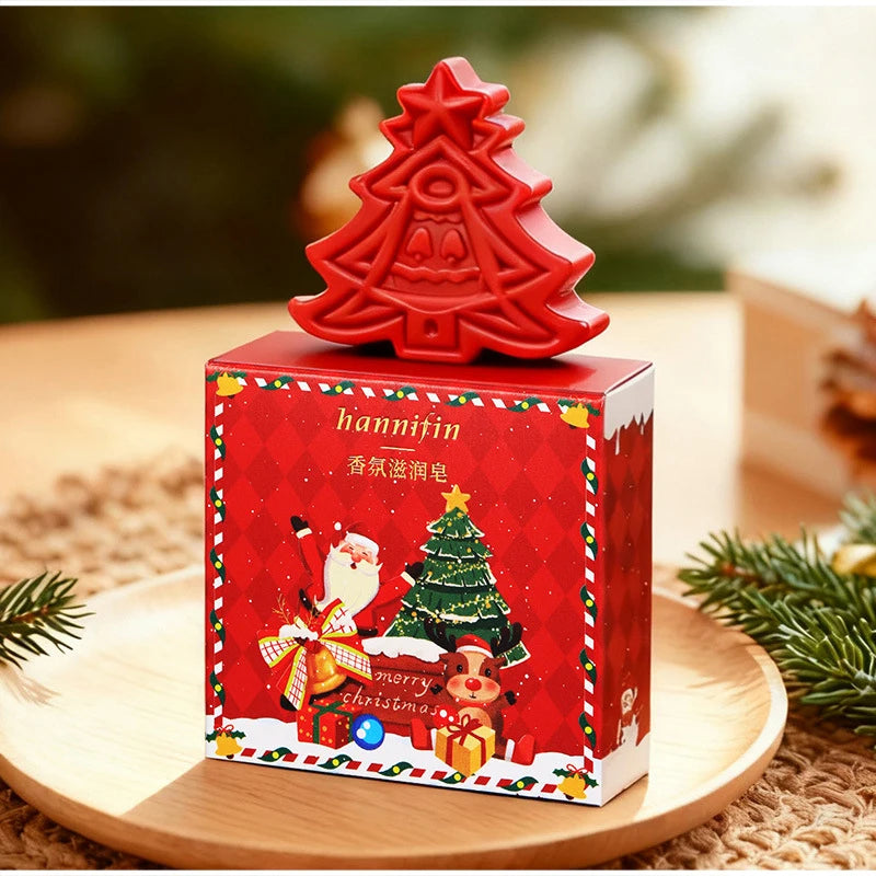 Christmas Tree Shaped Handmade Essential Oil Soap 30g Natural Avocado Extract Facial And Body Cleansing Bath Soap Christmas Gift
