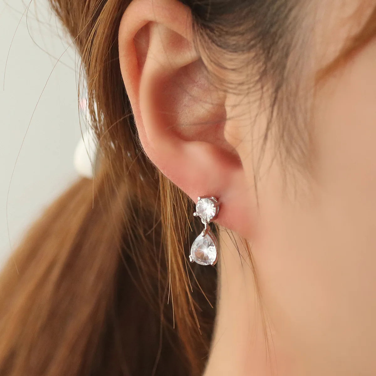 ZAKOL 9 Types Classic Sparkling Water Drop Zircon Pendant Dangle Earrings for Women Gorgeous Bride Bridesmaid Earring Jewelry