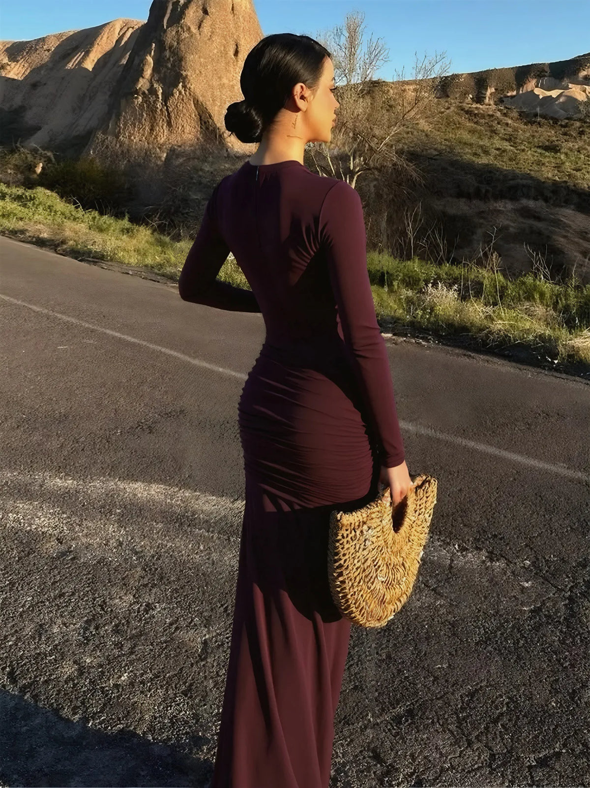 BKLD Elegant Birthday Dress For Women 2026 Autumn Nightclub Party Celebrity Sexy Hollow Out Long Sleeve Evening Long Dresses