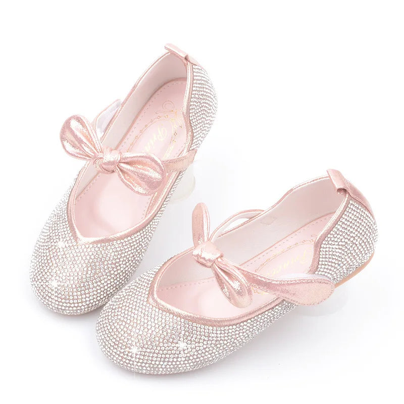 Girls Wedding Shoes Glitter New Brand Flat Heels Children Princess Sandals Dance Kids Fashion Party Shoes with Pearl