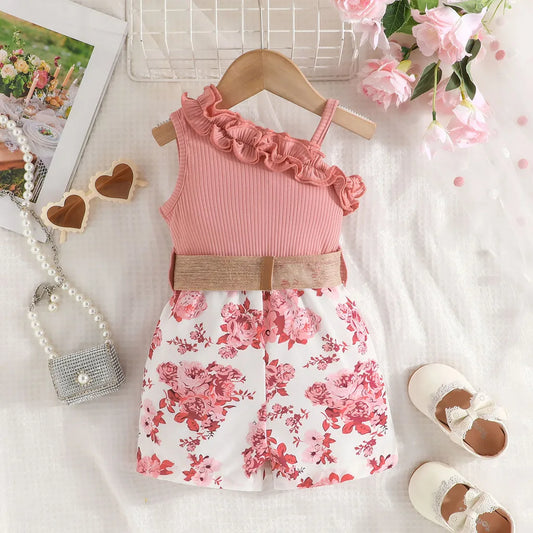 Kids Clothes 9 Months to 4 Years old Floral Off Shoulder Onesies