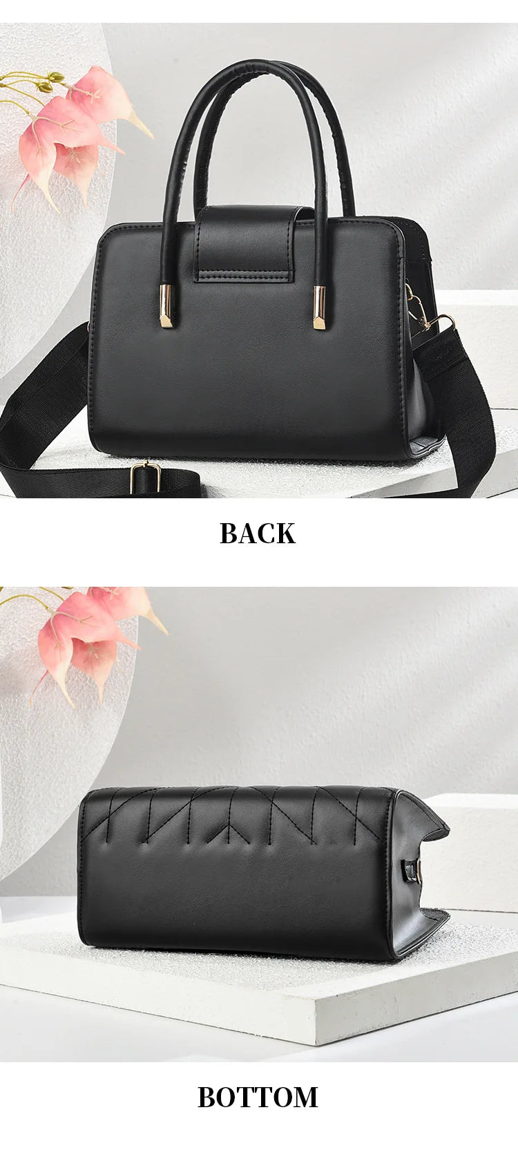 2025 Women’s Fashion Monogram Shoulder Handbag – Printed Leather Single Strap Bag | حقيبة يد نسائية 2025 – تصميم عصري بنقشة المونوغرام من الجلد بحزام كتف واحد