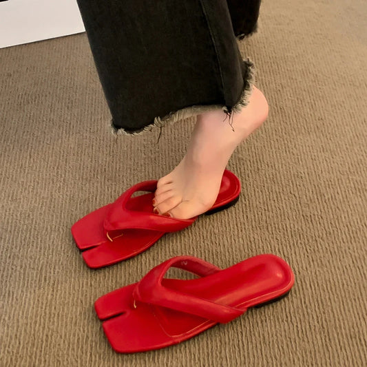 2025 Summer Women's Clip Toe Slippers Fashion Flats Slides Comfort Outdoor Beach Vacation Flip Flop