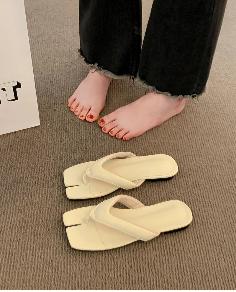 2025 Summer Women's Clip Toe Slippers Fashion Flats Slides Comfort Outdoor Beach Vacation Flip Flop