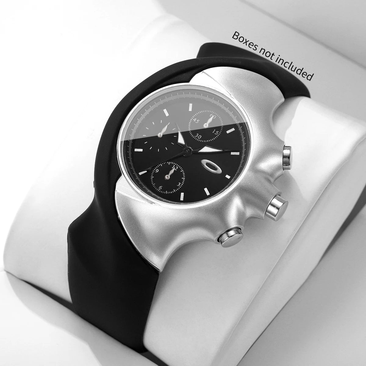 Fashion Sport Men Watch Big Dial Blue Dial Silicone Strap Quartz Wristwatch Casual Male Clock Relogio Masculino（Without Box）