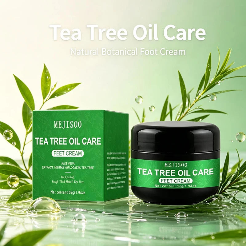 Tea Tree Oil Moisturizing Foot Cream 55g Aloe Vera Soothe Nourishing Smoothing Dry Heels Hydrate And Non-sticky Foot Care