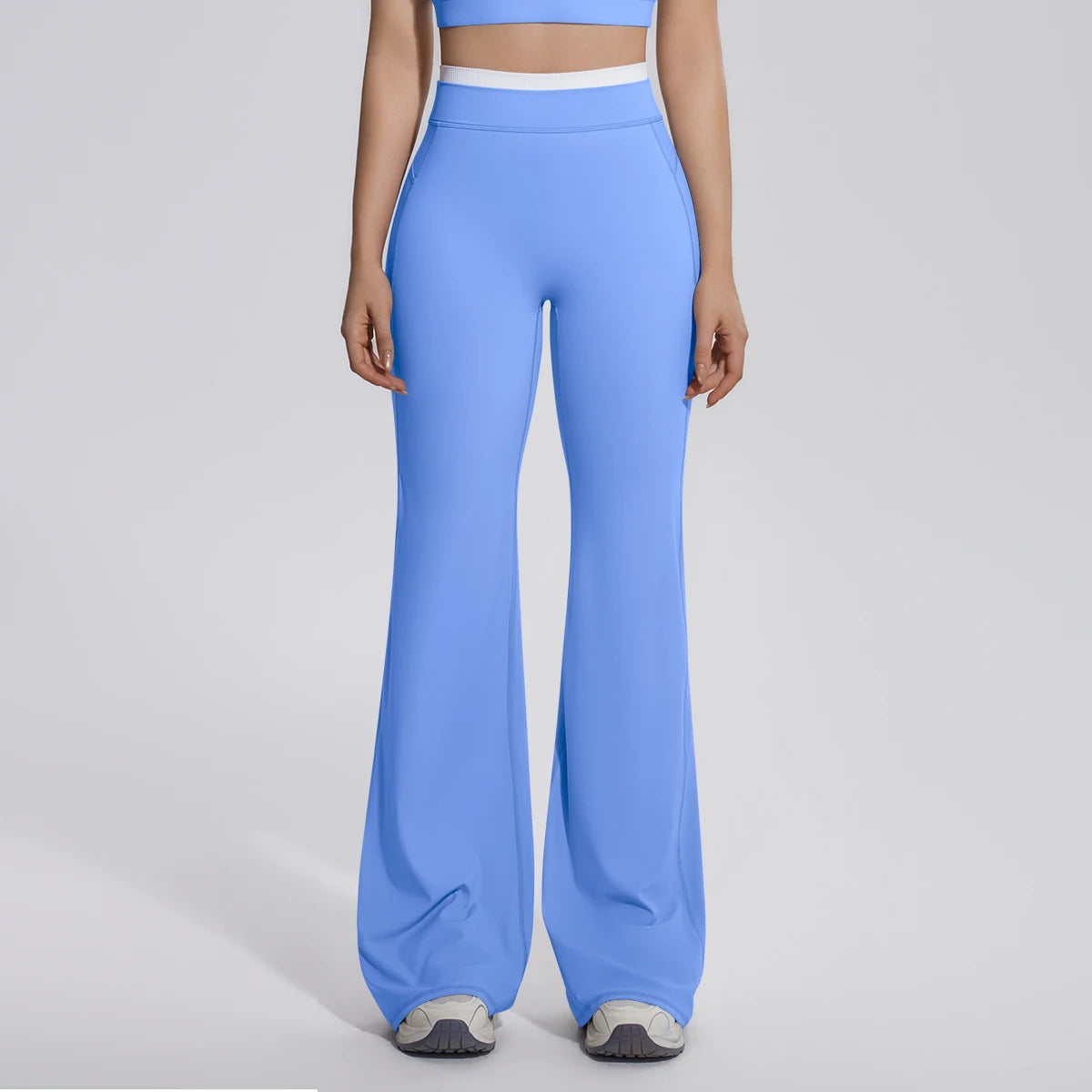 Rooftrellen Summer Woman Loose Breathable Yoga Wide Leg Pants Gym Running Quick Drying Yoga Pants High Stretch Bell-bottoms