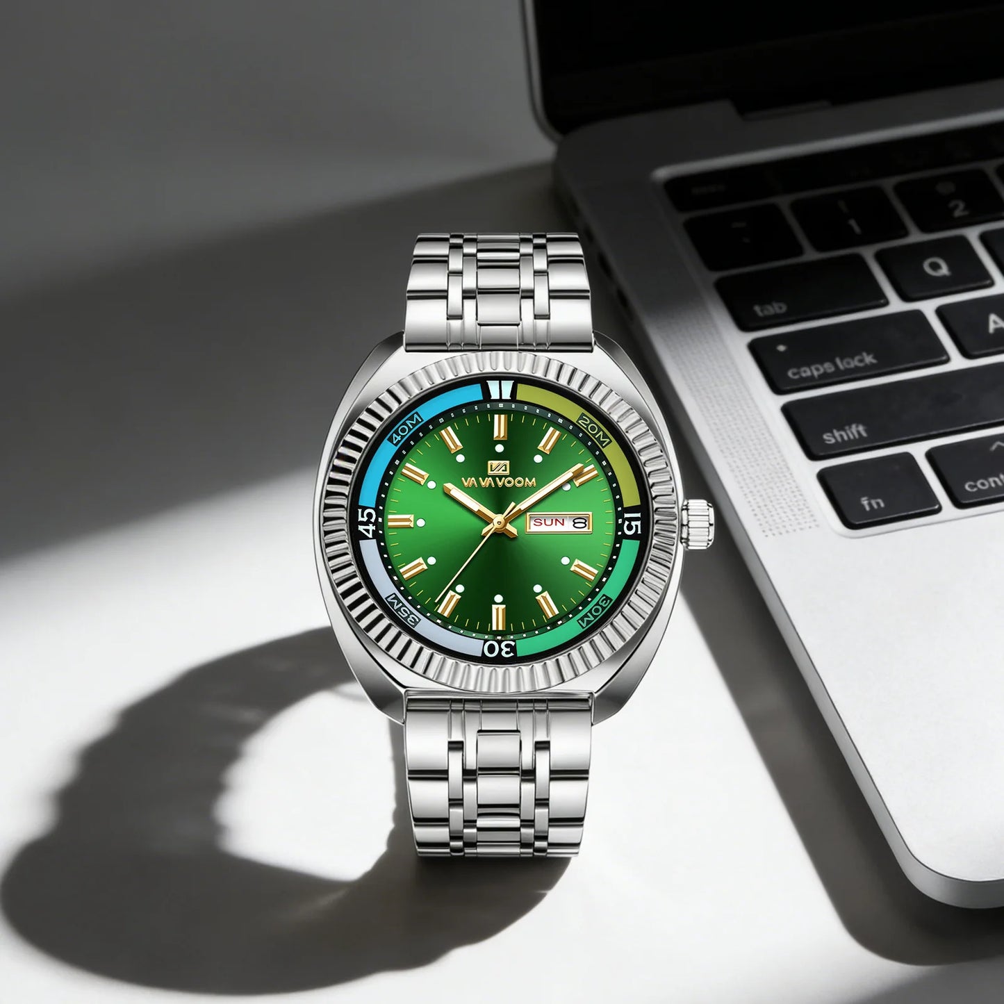 New Gear Men’s Gear Ring Stainless Steel Watch – Large Dial