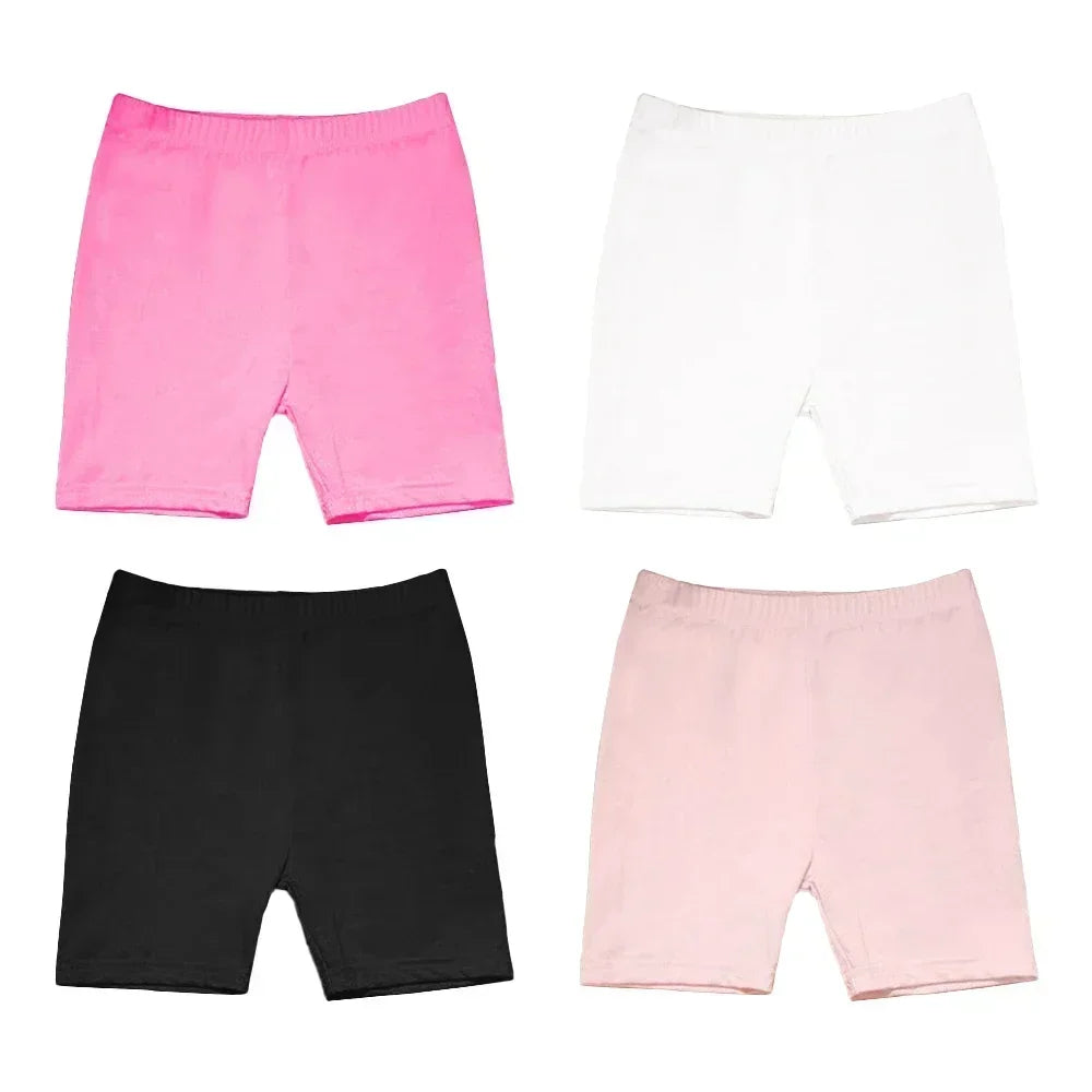 4pcs Girls Safety Pants Modal Dance Leggings Shorts Soft Candy Color Panties Girls Underwear Short tights Aged 3-12 Years