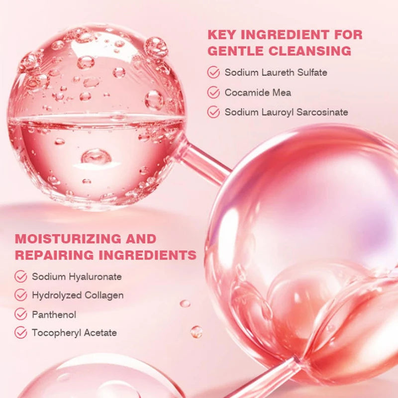 Salmon Pink PDRN Skincare Set Firming Soothing Massage Eye Cream Glow Moisturizing Toner Oil Control Cleansing Gel Facial Wash