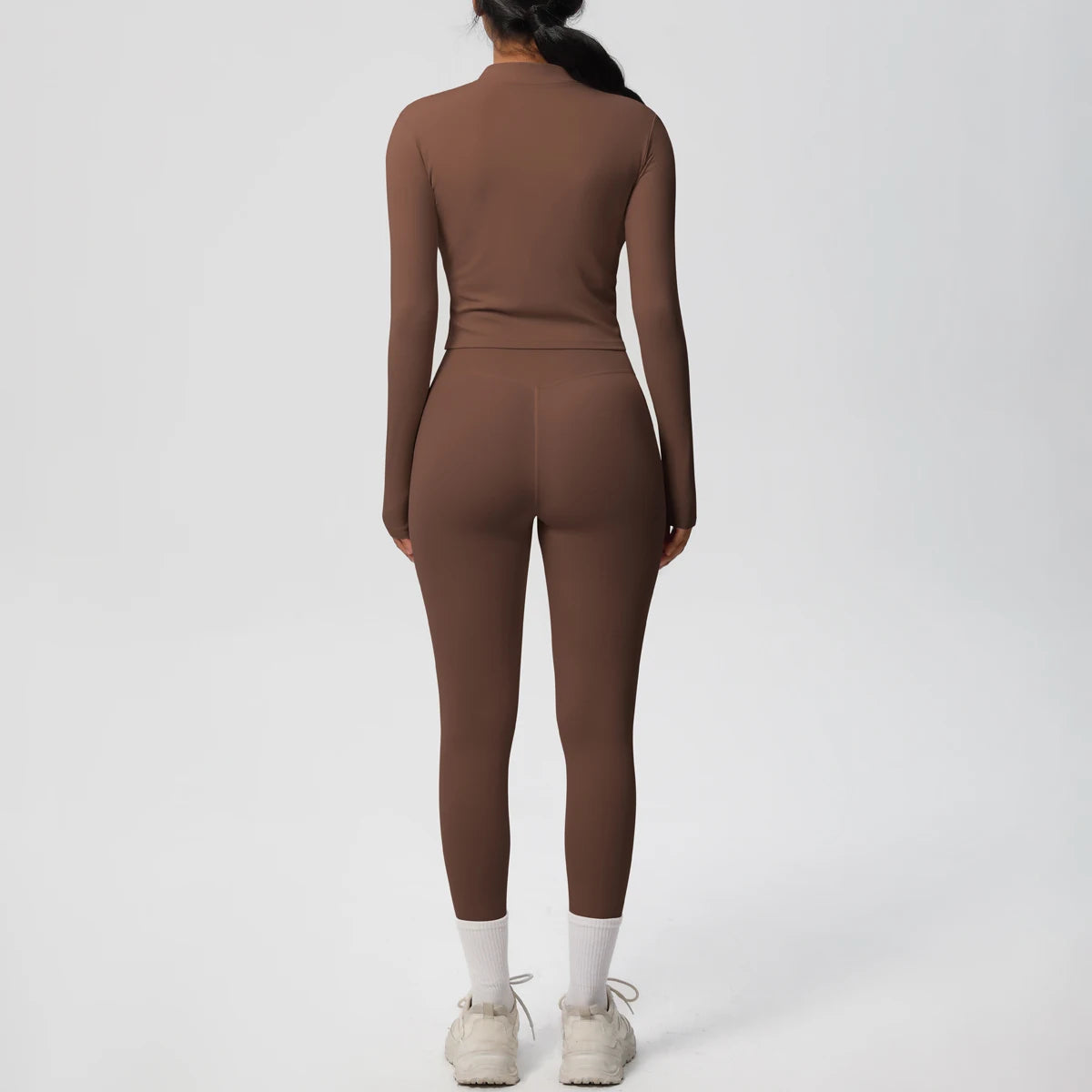 Hot Sale New Yoga Suit for Women Solid Color Yoga Zipper Long Sleeves Slim Casual Jacket Top Quick Drying Fitness Pants Gym Set