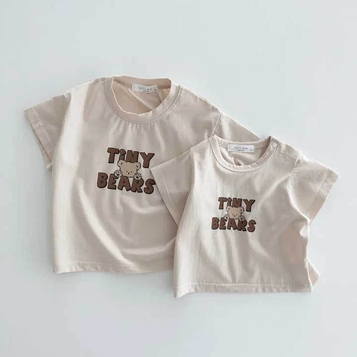 2025 Summer New Baby Short Sleeve T Shirt Cute Bear Print T Shirts For Boy Girl Candy Color Tee Toddler Tops Baby Clothes