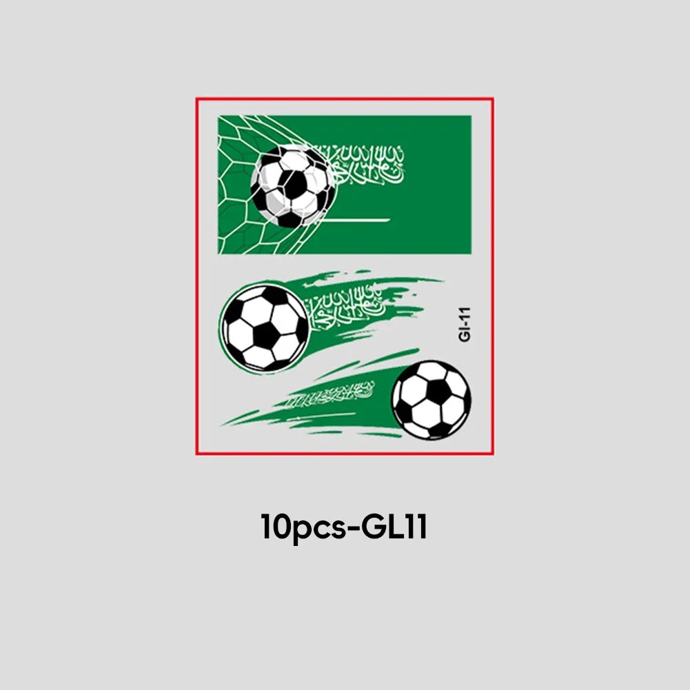 Soccer Fan National Flag Face Tattoo Stickers - ملصقات وشم مؤقتة بأعلام الدول لمشجعي كرة القدم