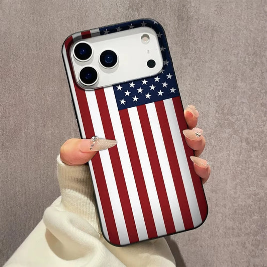 American Flag iPhone Case – Lychee Texture Soft Cover
