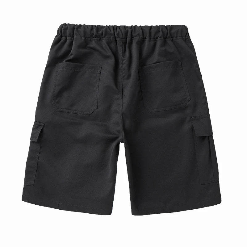 New Men’s Summer Casual Shorts – Solid Drawstring Knee-Length