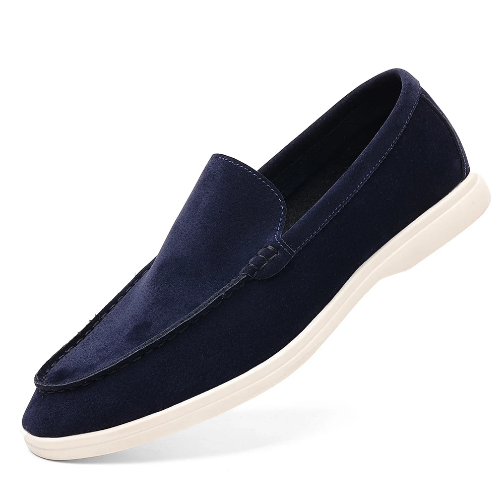 Men’s Leather Loafers 3205 – Square Toe Slip-On Casual Shoes