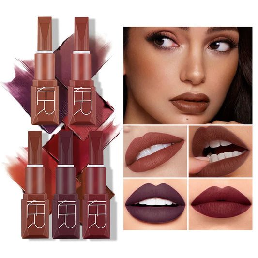 5 Colors Nude Matte Lipstick - Waterproof, Long Lasting, Non-Stick, Easy to Apply, Valentine's Day Gift