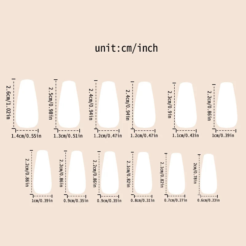 24PCS Gothic False Nails Dark Red Vine Pattern Medium Coffin Press on Nail Sticker Sweet Cool Glossy French Fake Nail Spice Girl