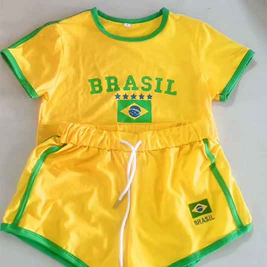 2000s Aesthetic BRASIL Crop Top T-Shirt - تيشيرت BRASIL ستايل Y2K بتصميم كروب توب
