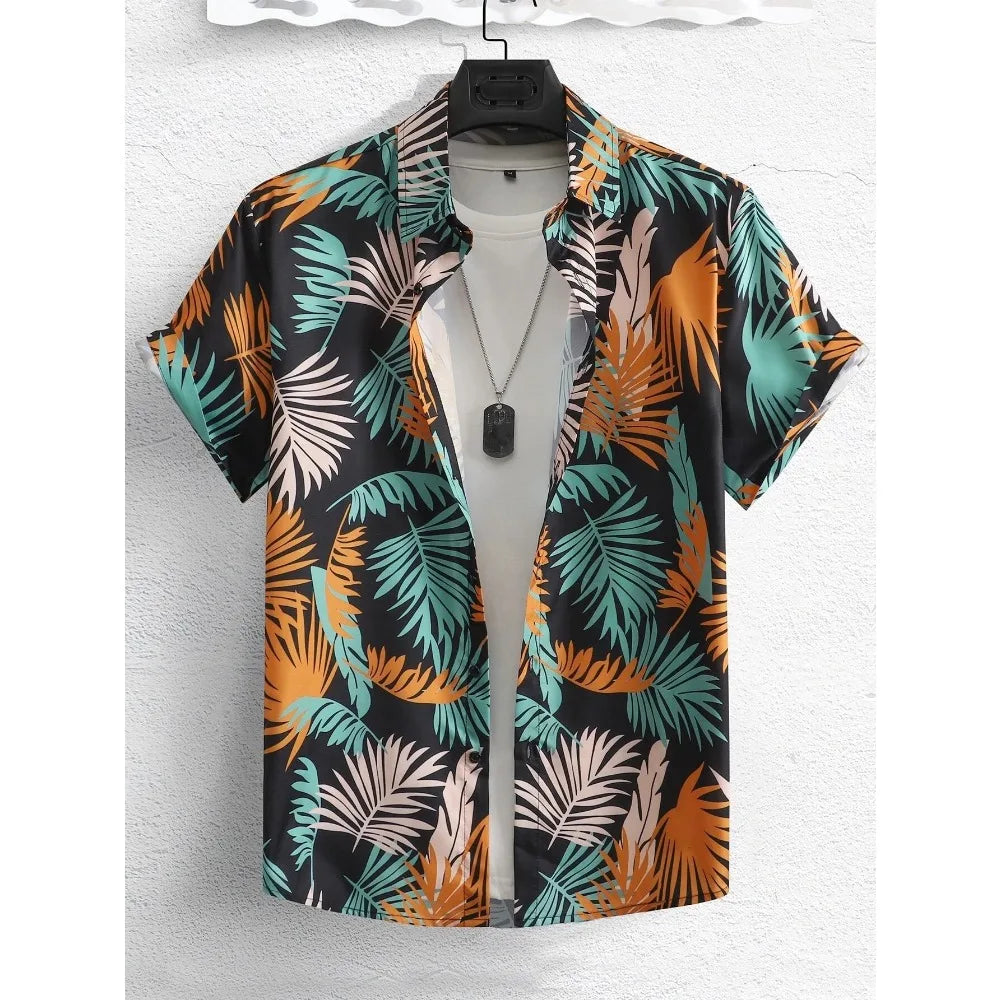 Men’s Printed Casual Shirt – Hawaiian Retro Oversized S–5XL