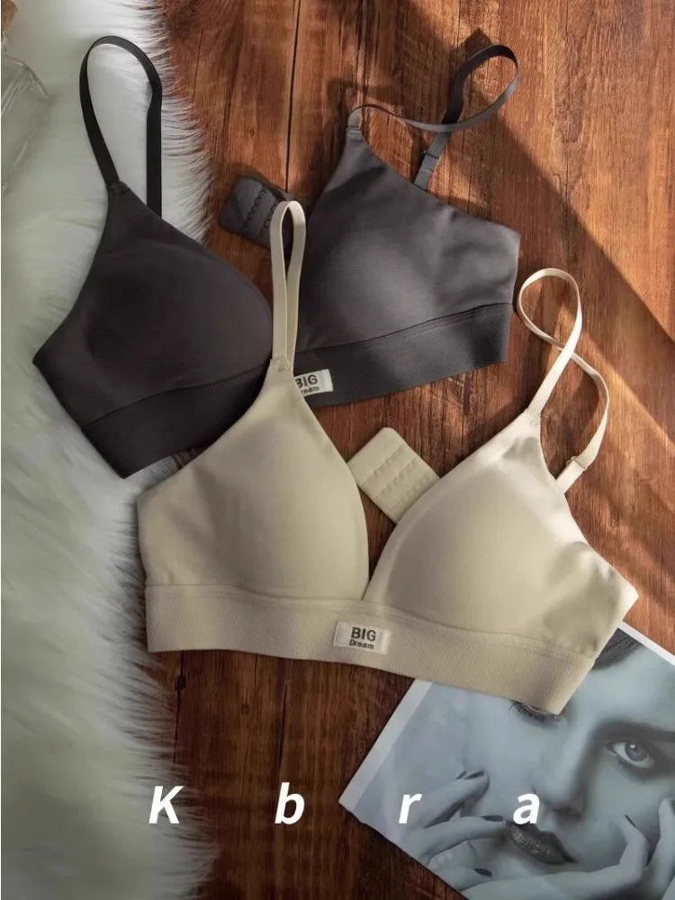 MOYISU Wholesale French Lady Triangle Cup Lingerie for Women No Underwire Comfort Anti-sag Small Bra Cover No Trace Summer Thin