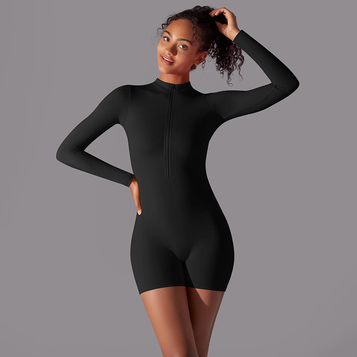 Women Tracksuit Yoga Set Yoga Jumpsuits One Piece Zipper Workout Long Sleeve Rompers Sportswear Gym Set Workout Clothes for Wome
