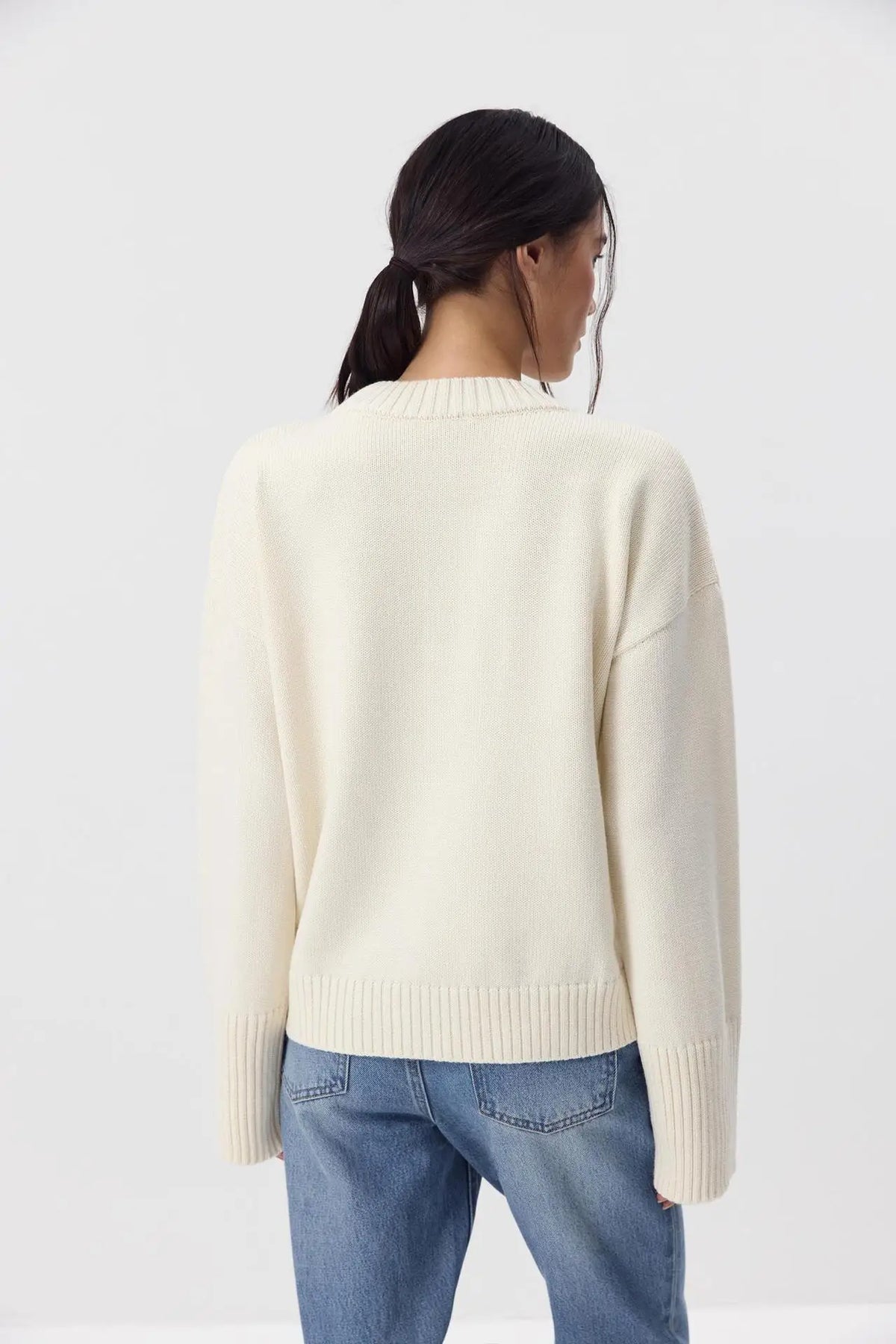 Women's Casual Solid Cotton Pullovers O-Neck Long Sleeve Warm Loose Knitted Top Female Autumn Winter Basic Soft Sweater